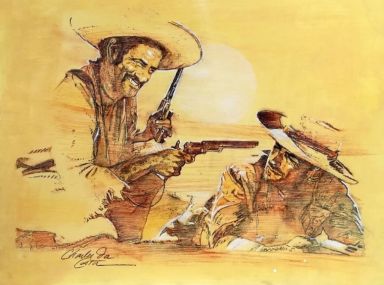 Eli Wallach et Clint Eastwood par Charles Da Costa